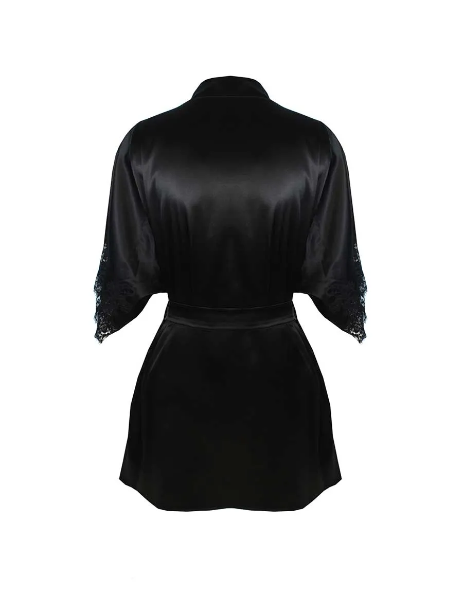 Signature Silk Robe - Black