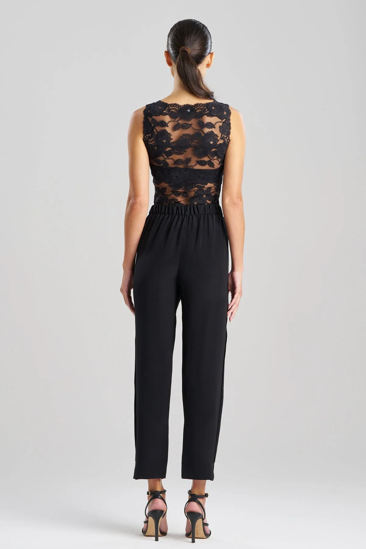 Silk Crepe Tapered Pants
