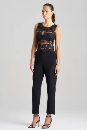 Silk Crepe Tapered Pants