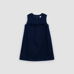 Sleeveless Denim Ruffle Dress
