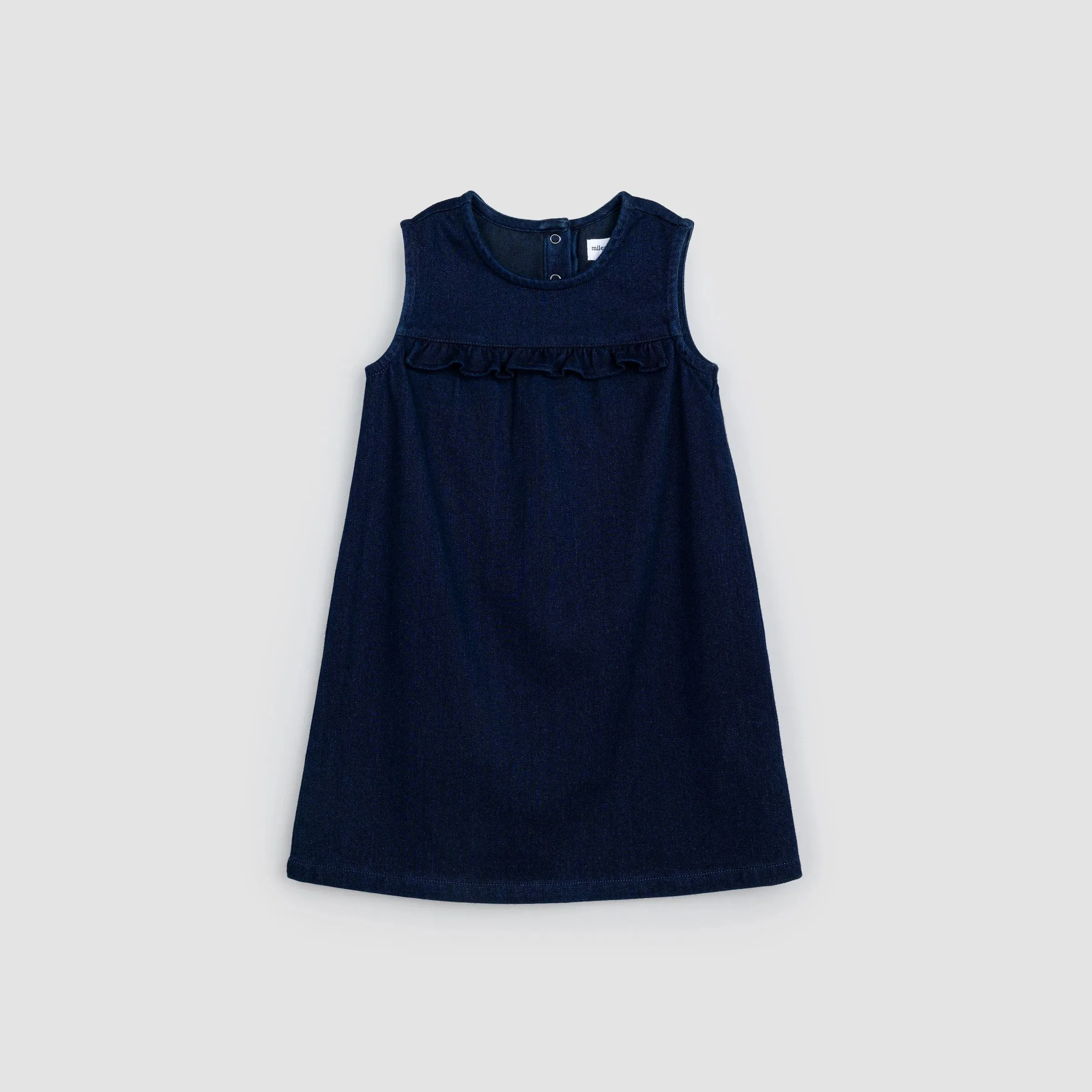 Sleeveless Denim Ruffle Dress