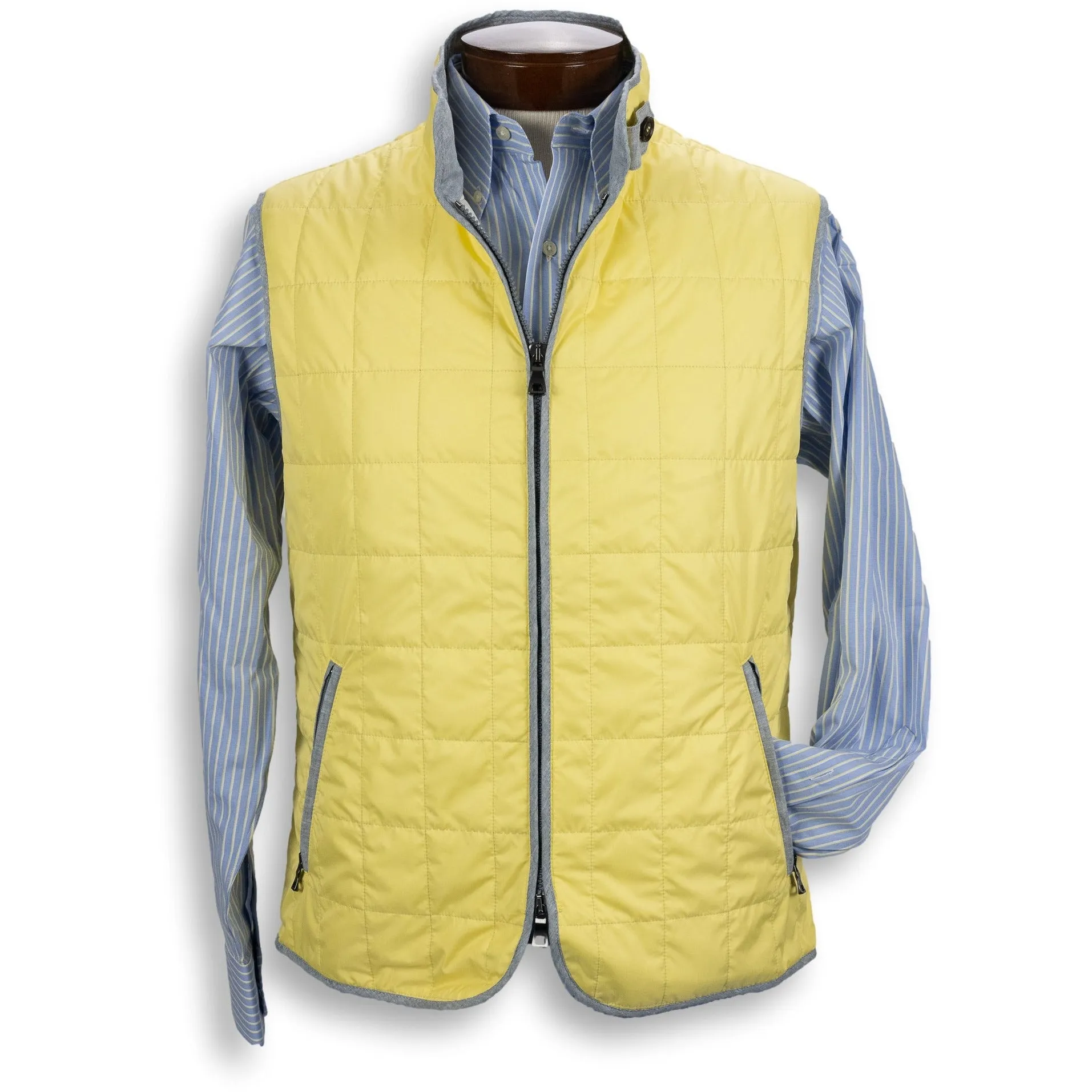 Soft Yellow Waterville Theo Quilted Vest