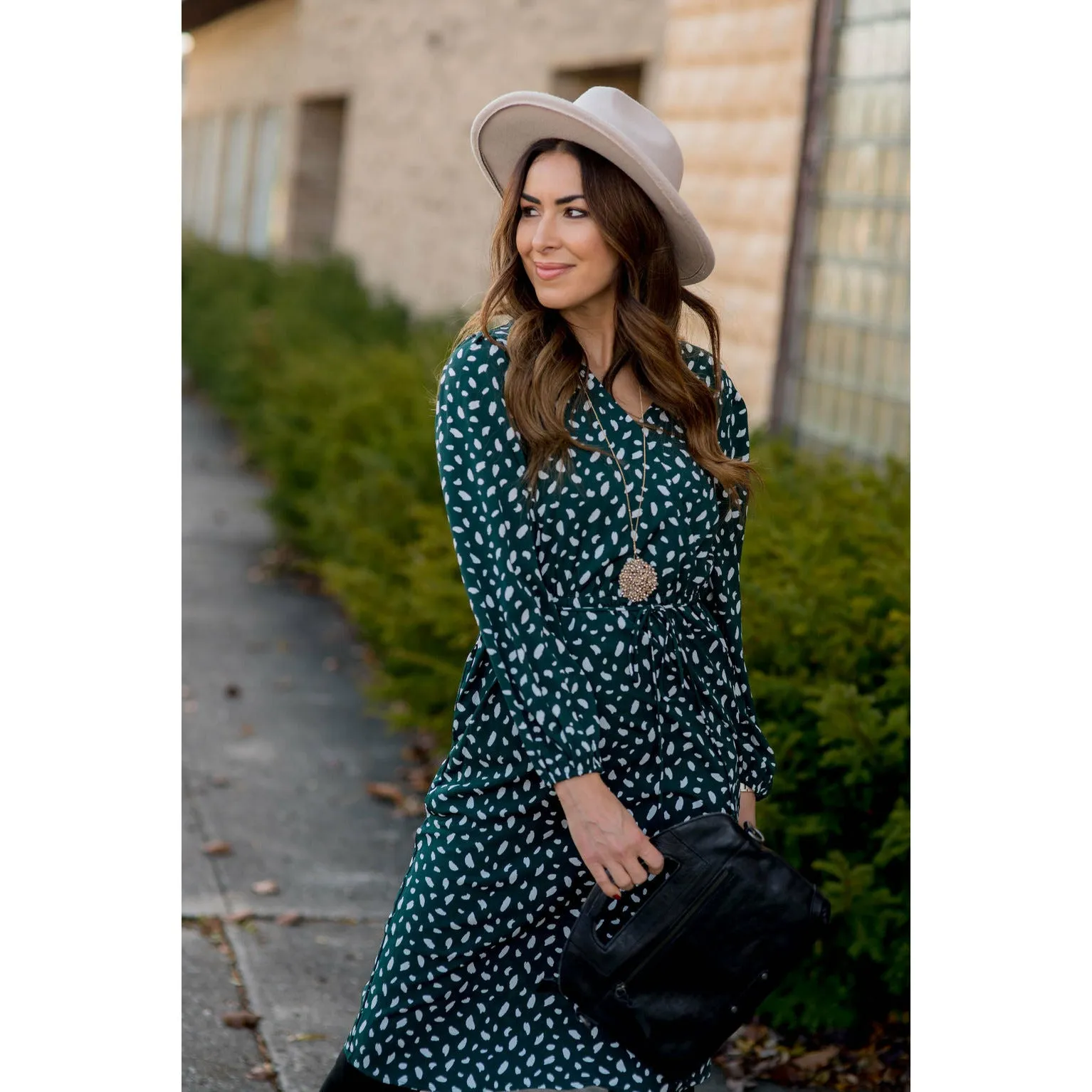 Speckled Long Sleeve Dress
