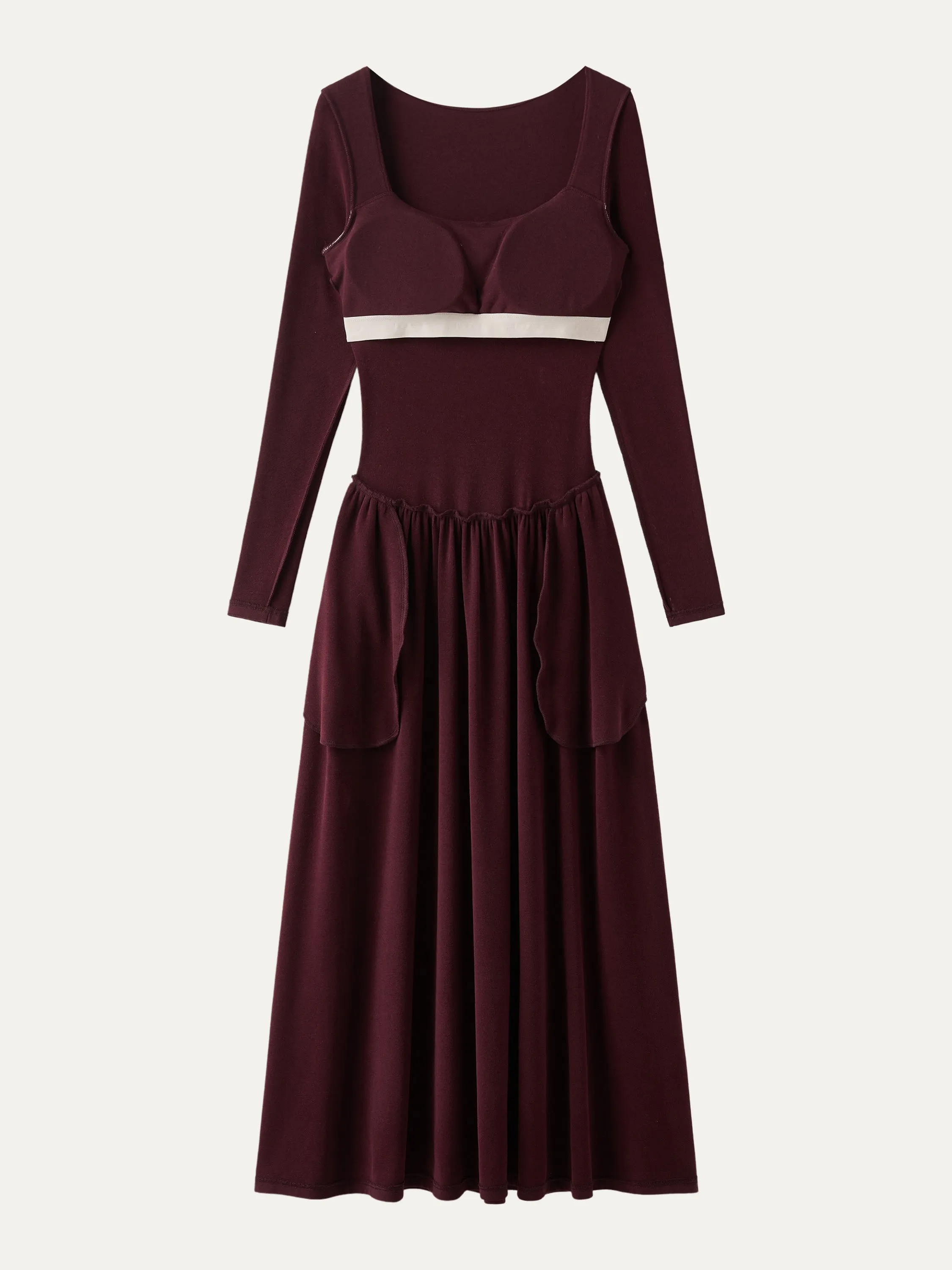 Square Neck Curved Waist Brami Dress
