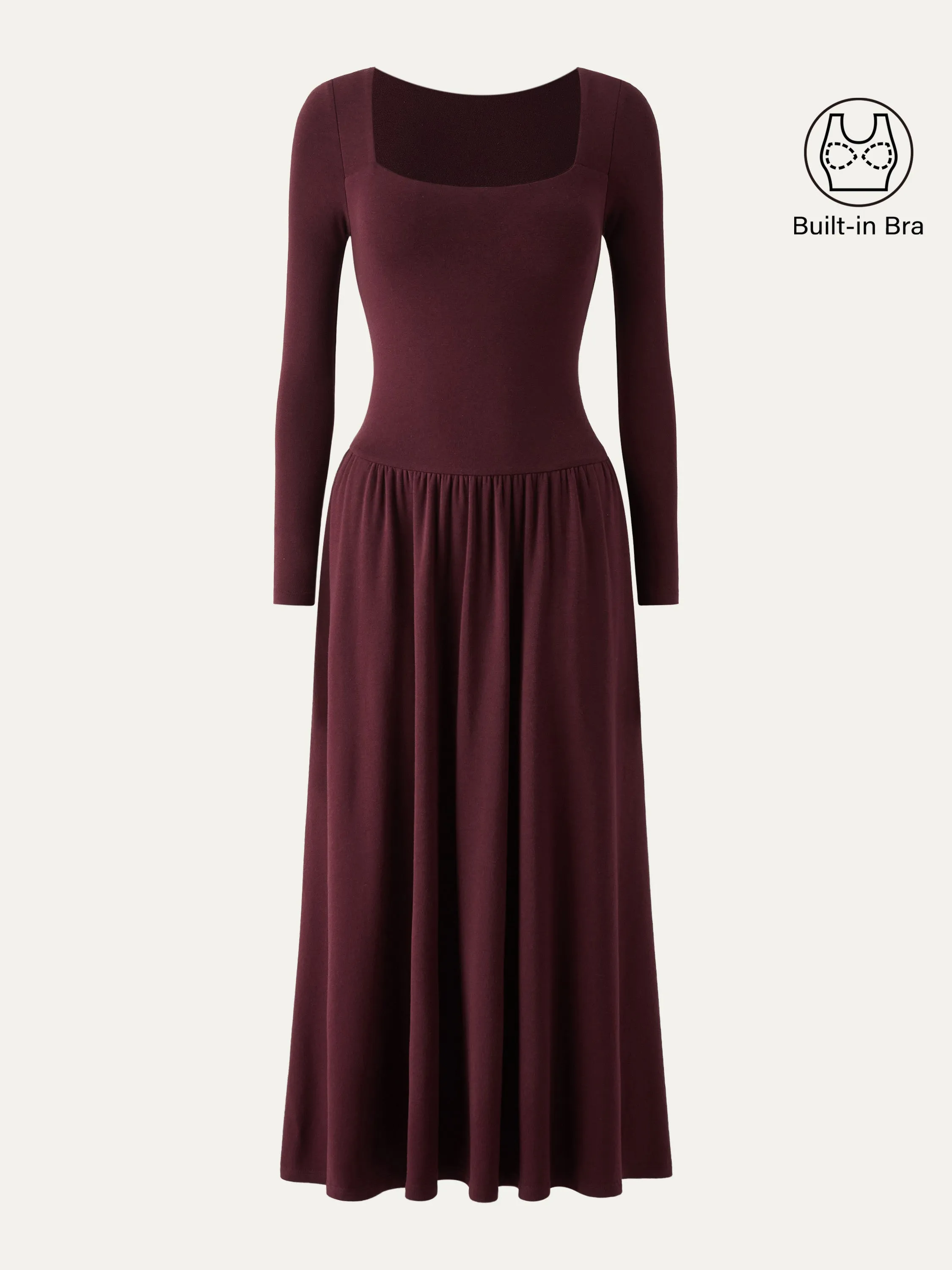 Square Neck Curved Waist Brami Dress