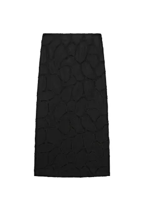 Straight Midi Skirt With Embroidered Detail