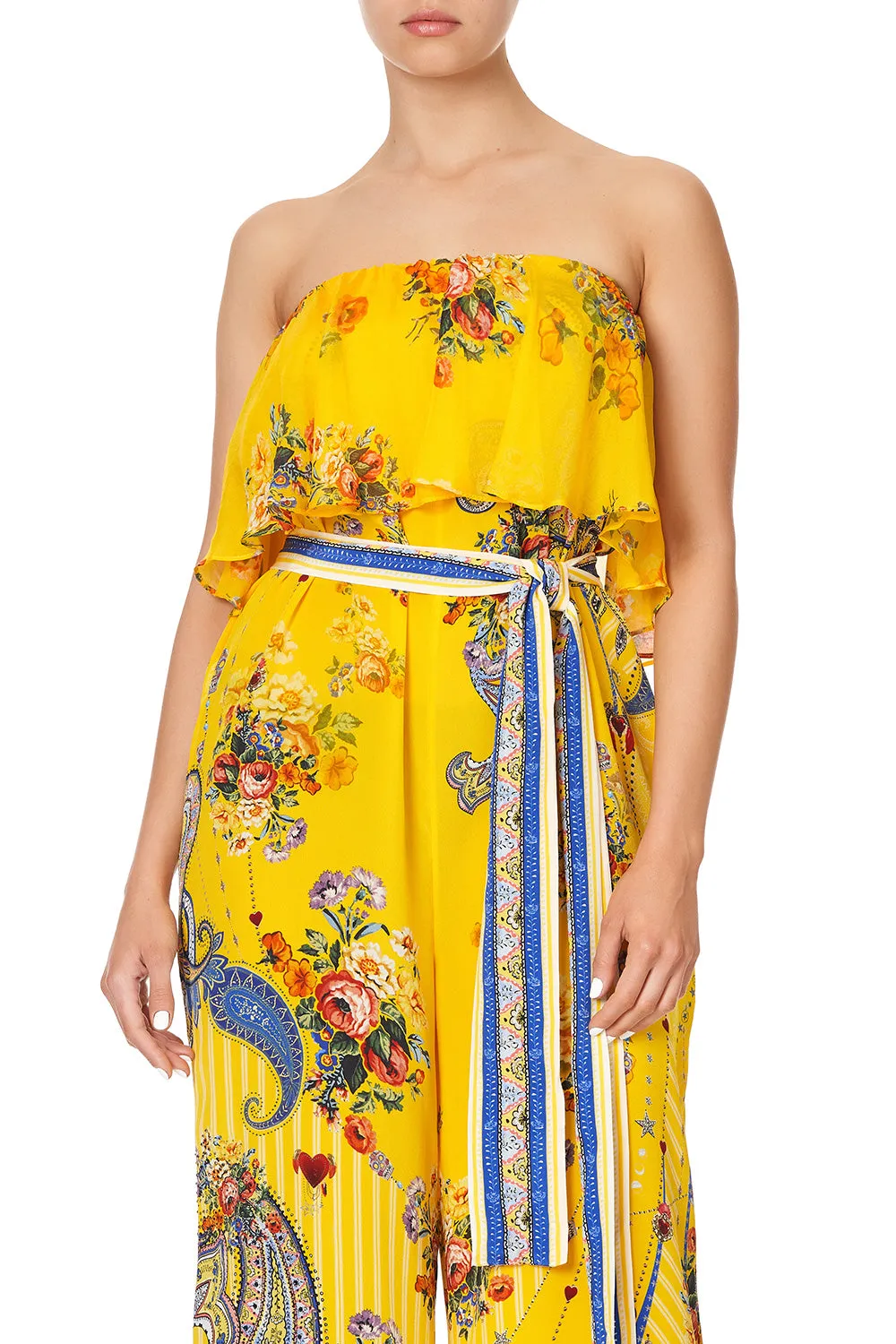 STRAPLESS JUMPSUIT WITH FRILL OWN MUSE
