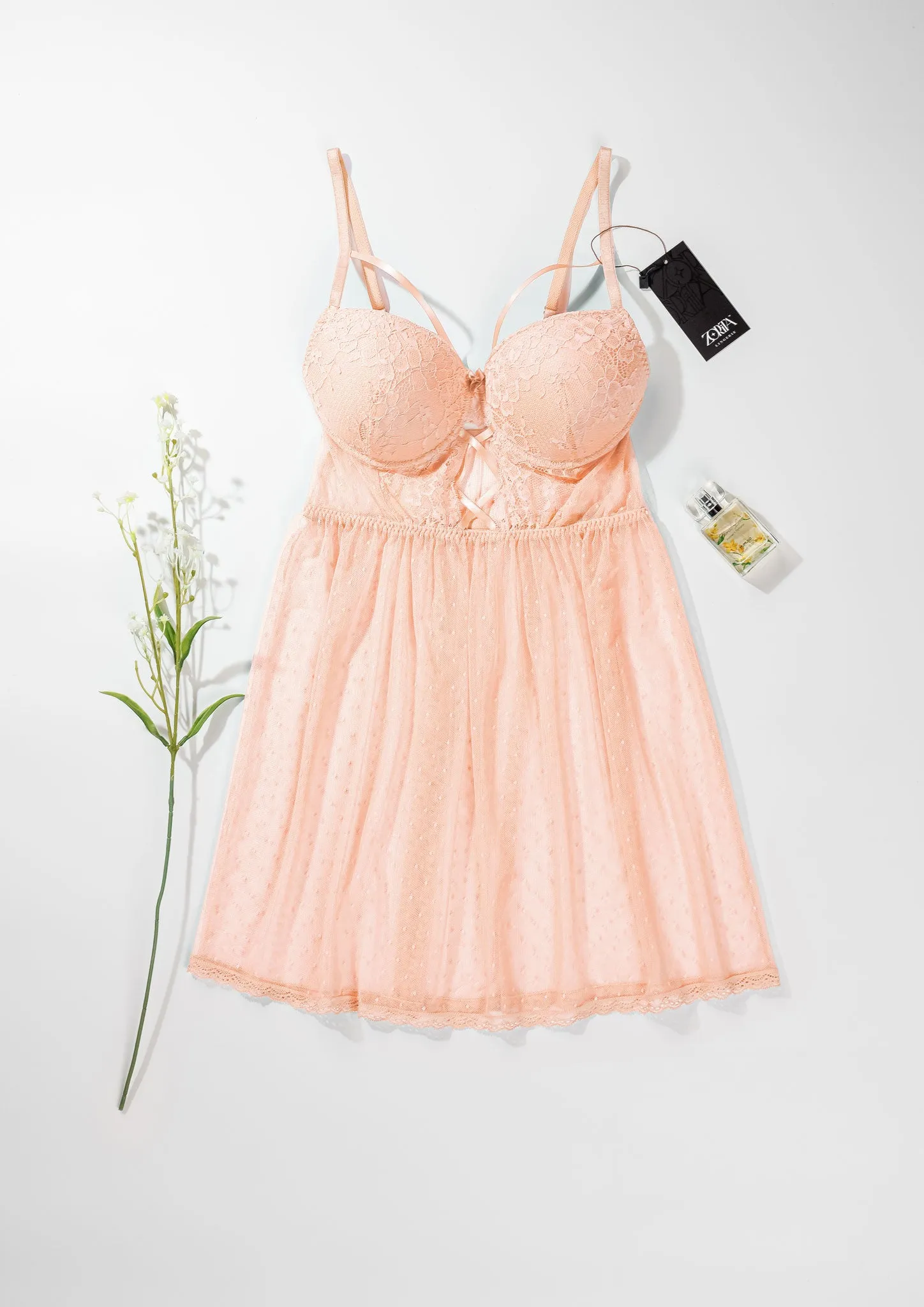Stretch Mesh Babydoll 4352