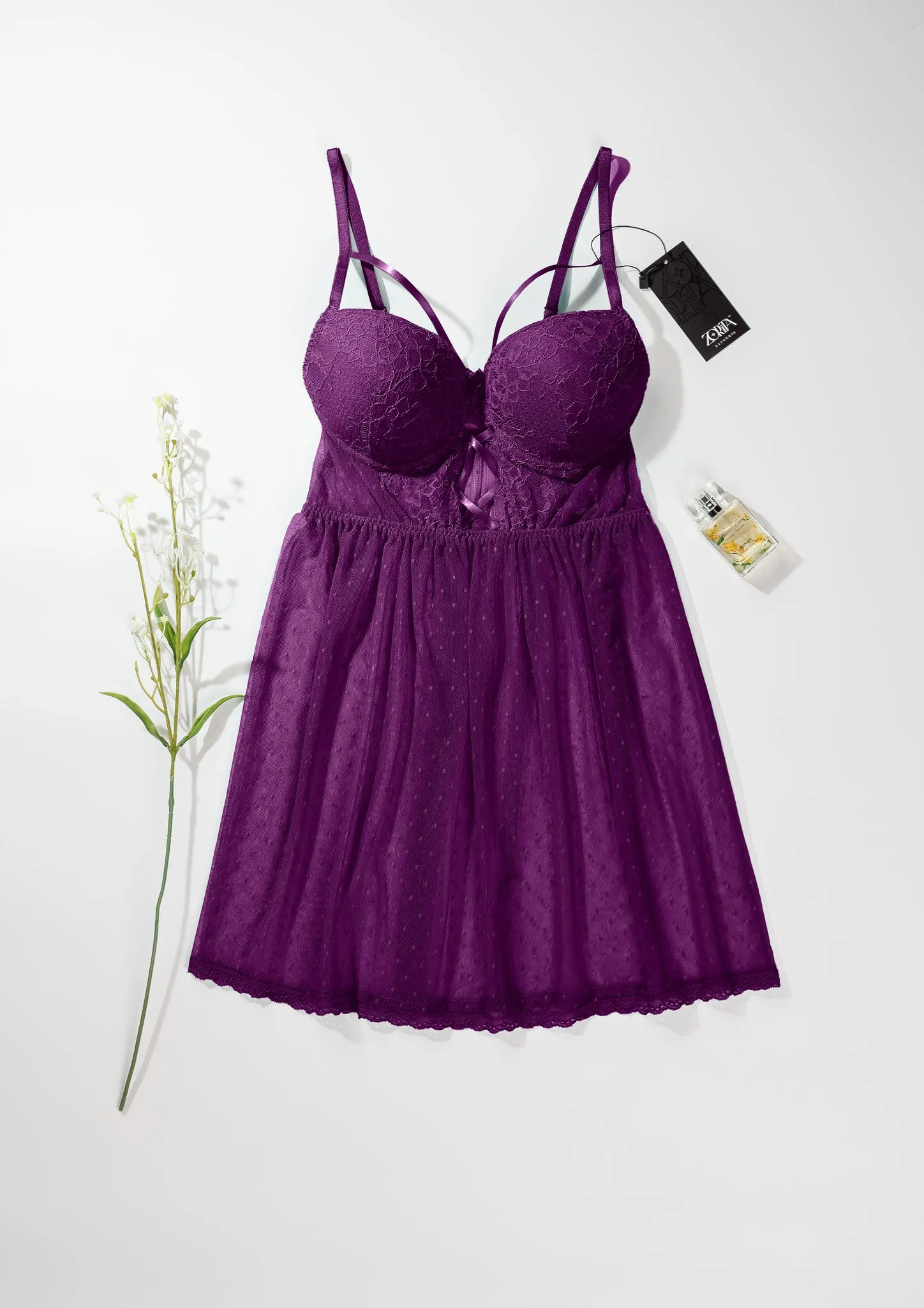 Stretch Mesh Babydoll 4352