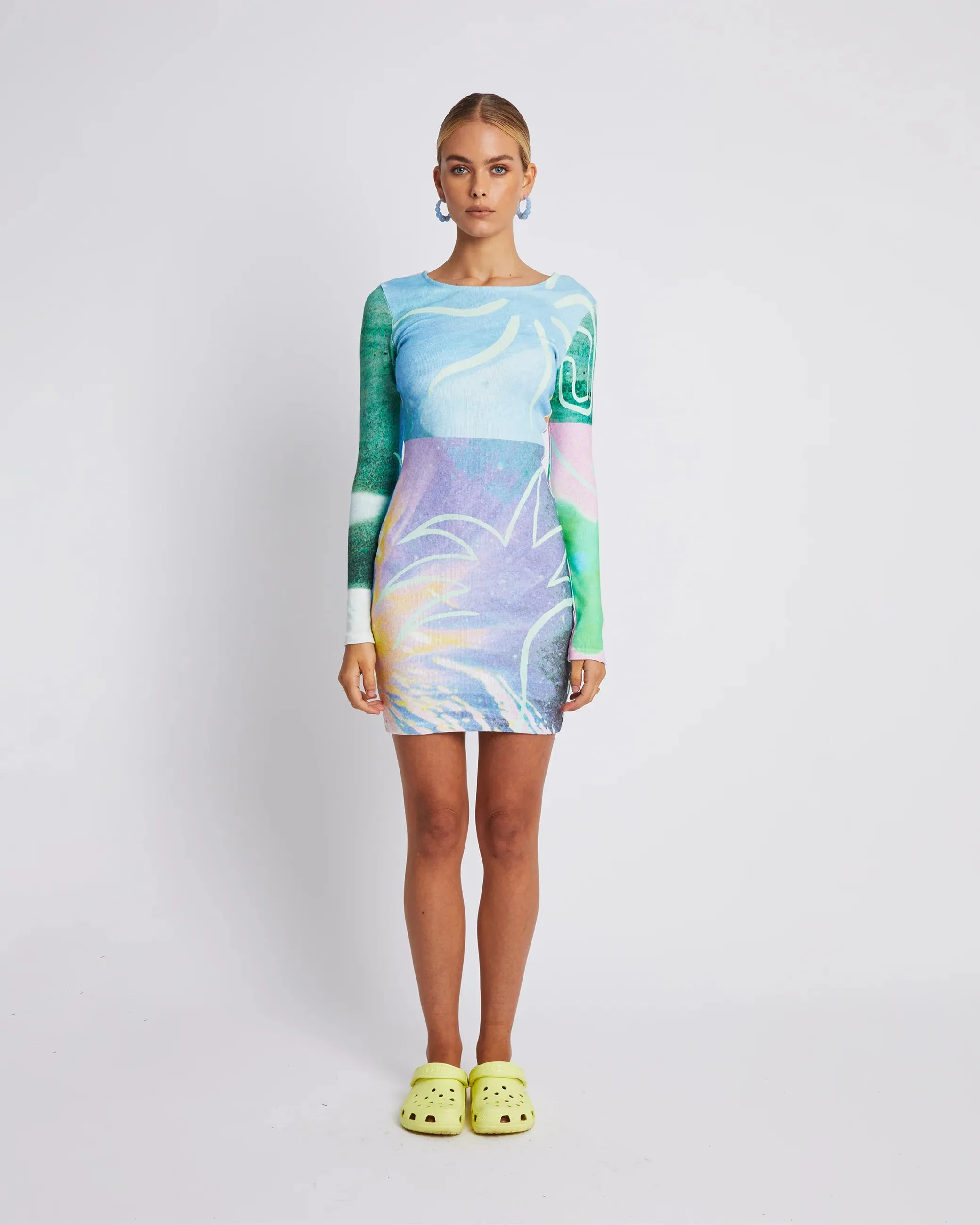 SUMMI SUMMI Womens Long Sleeve Mini Dress - Hypnotic