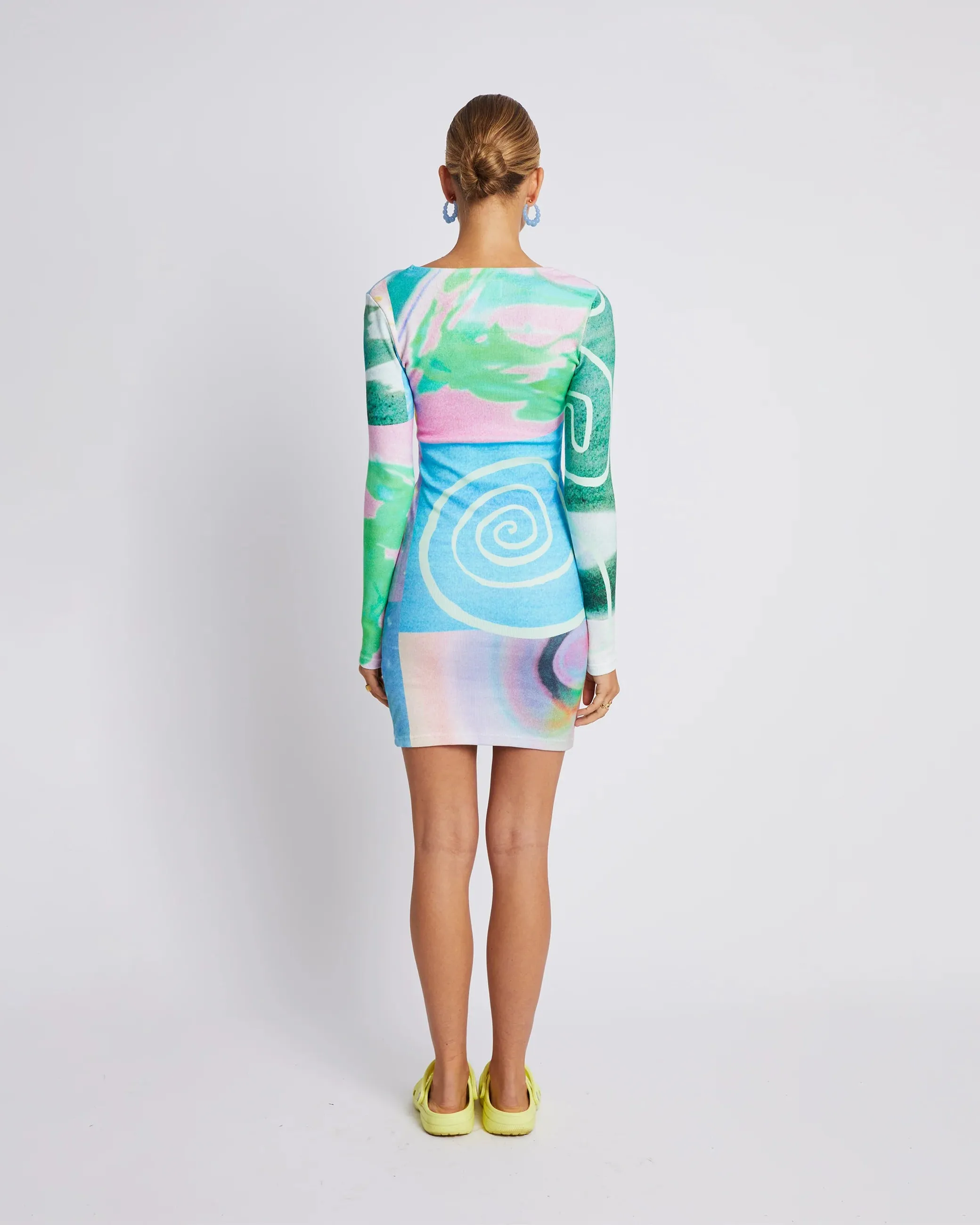 SUMMI SUMMI Womens Long Sleeve Mini Dress - Hypnotic