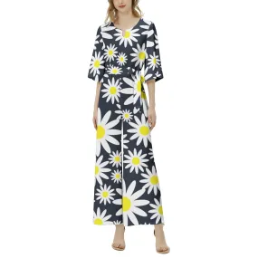 Sunflower Dolman Sleeve Belted Wide Leg Jumpsuit