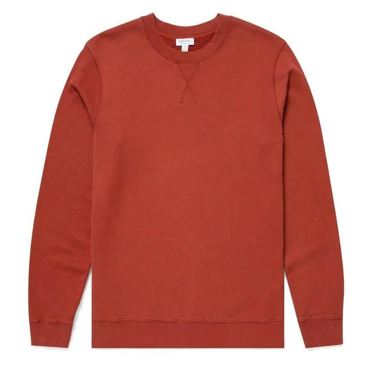 Sunspel Loopback Sweatshirt Brick