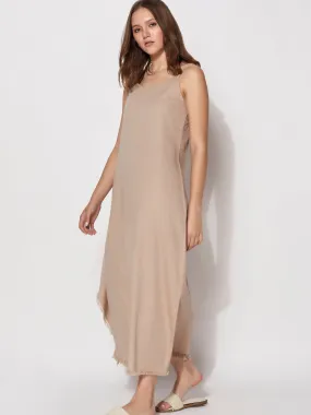 Sustainable Organic Gaia Asymmetric Fringed Dress