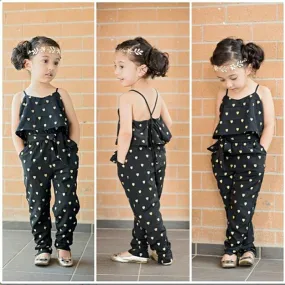 The Alissa Heart Polka -Dot Jumpsuit for Little Girls