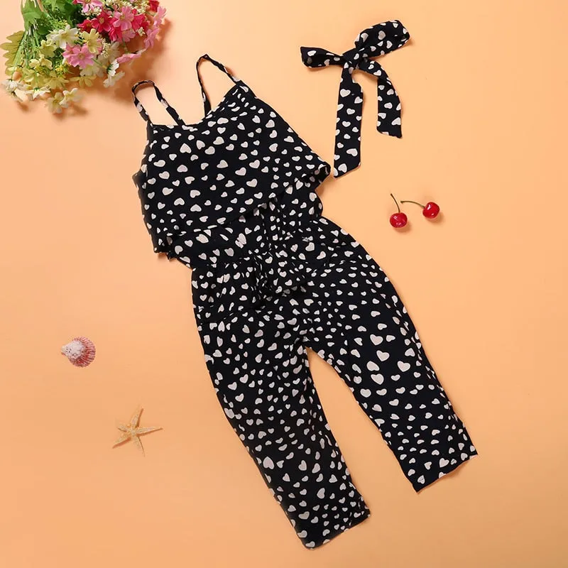 The Alissa Heart Polka -Dot Jumpsuit for Little Girls