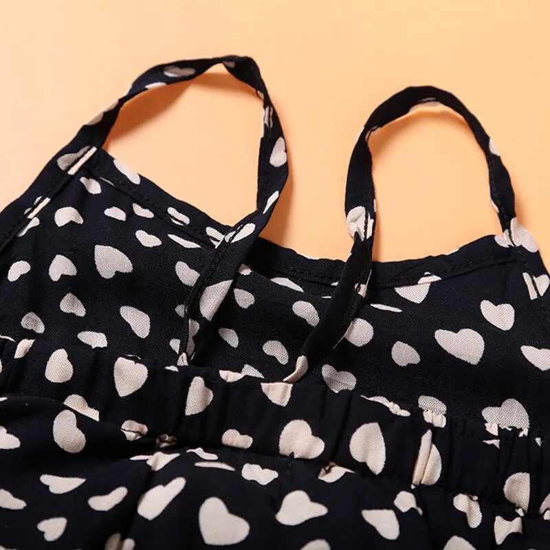 The Alissa Heart Polka -Dot Jumpsuit for Little Girls