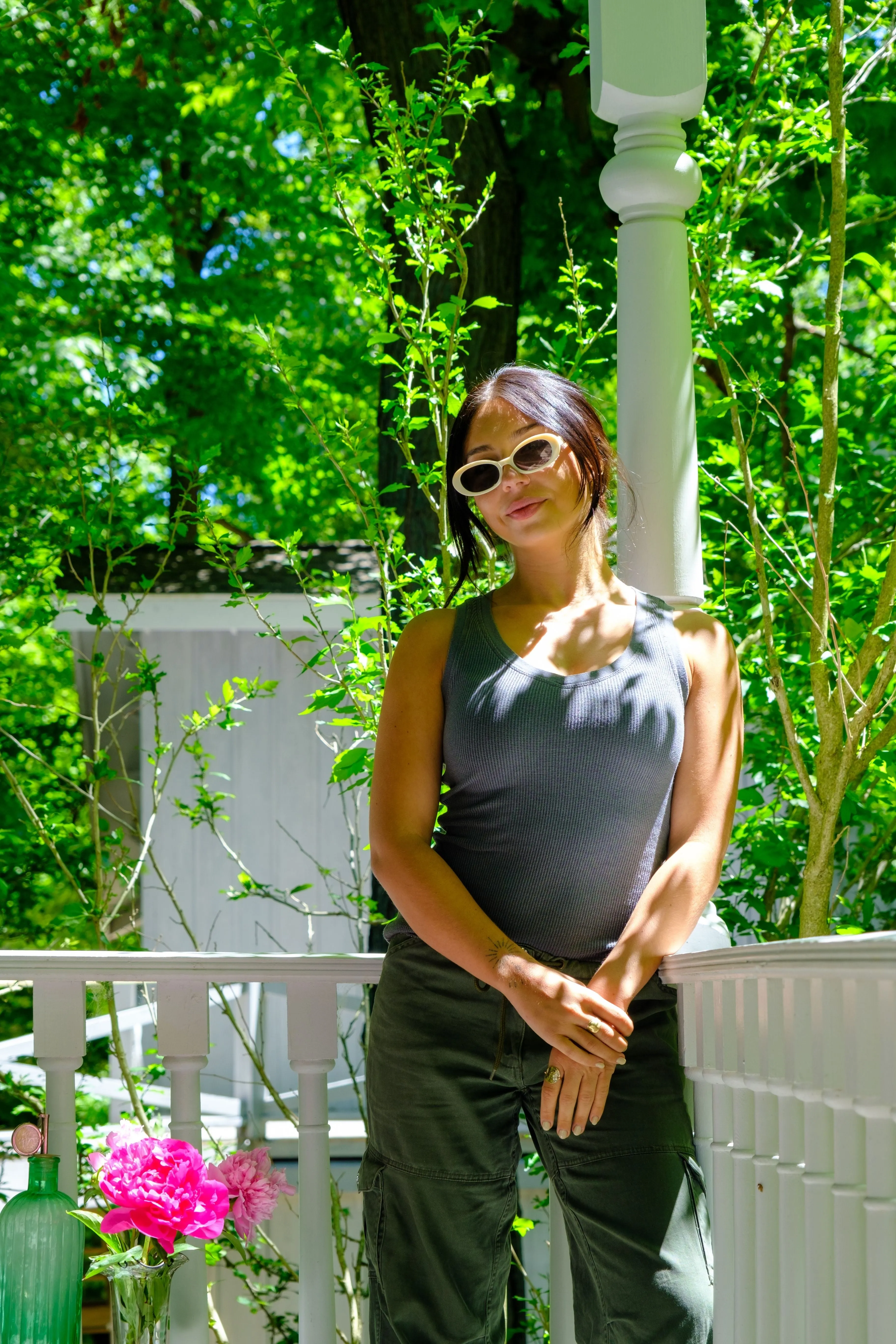 THERMAL V NECK TANK - CHARCOAL