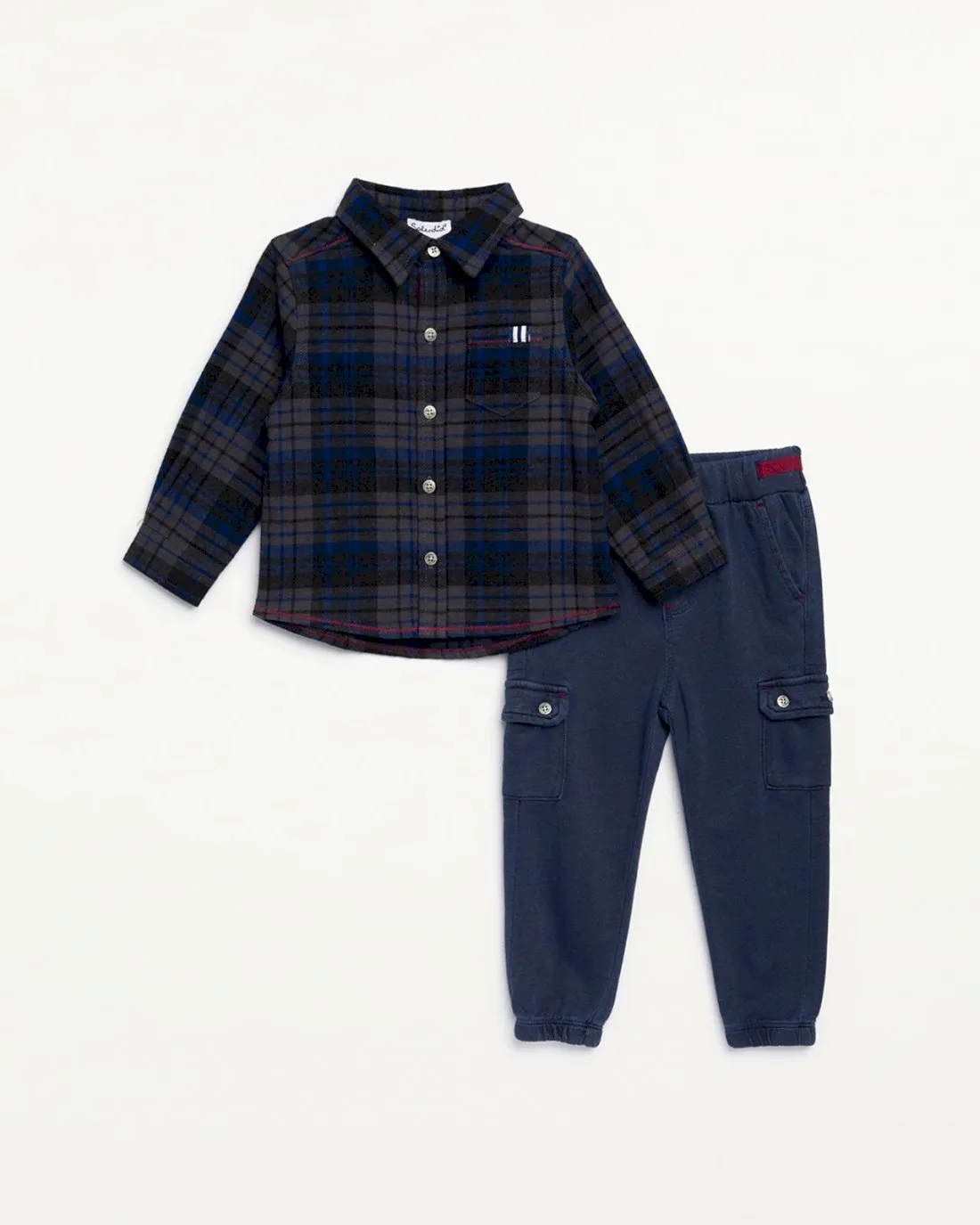 Toddler Boy Glacere Plaid Top Set