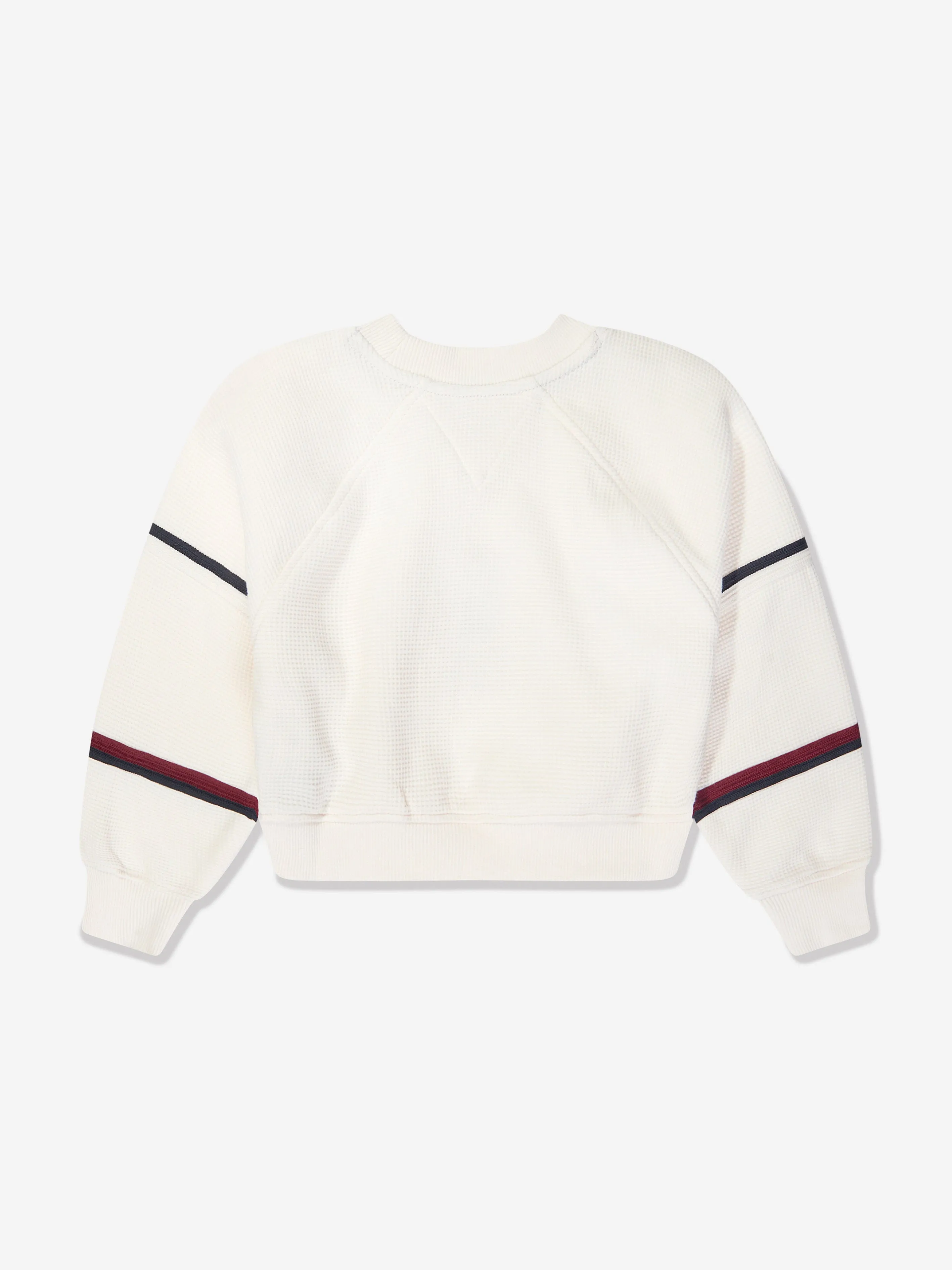 Tommy Hilfiger Girls Global Stripe waffle Sweatshirt in White