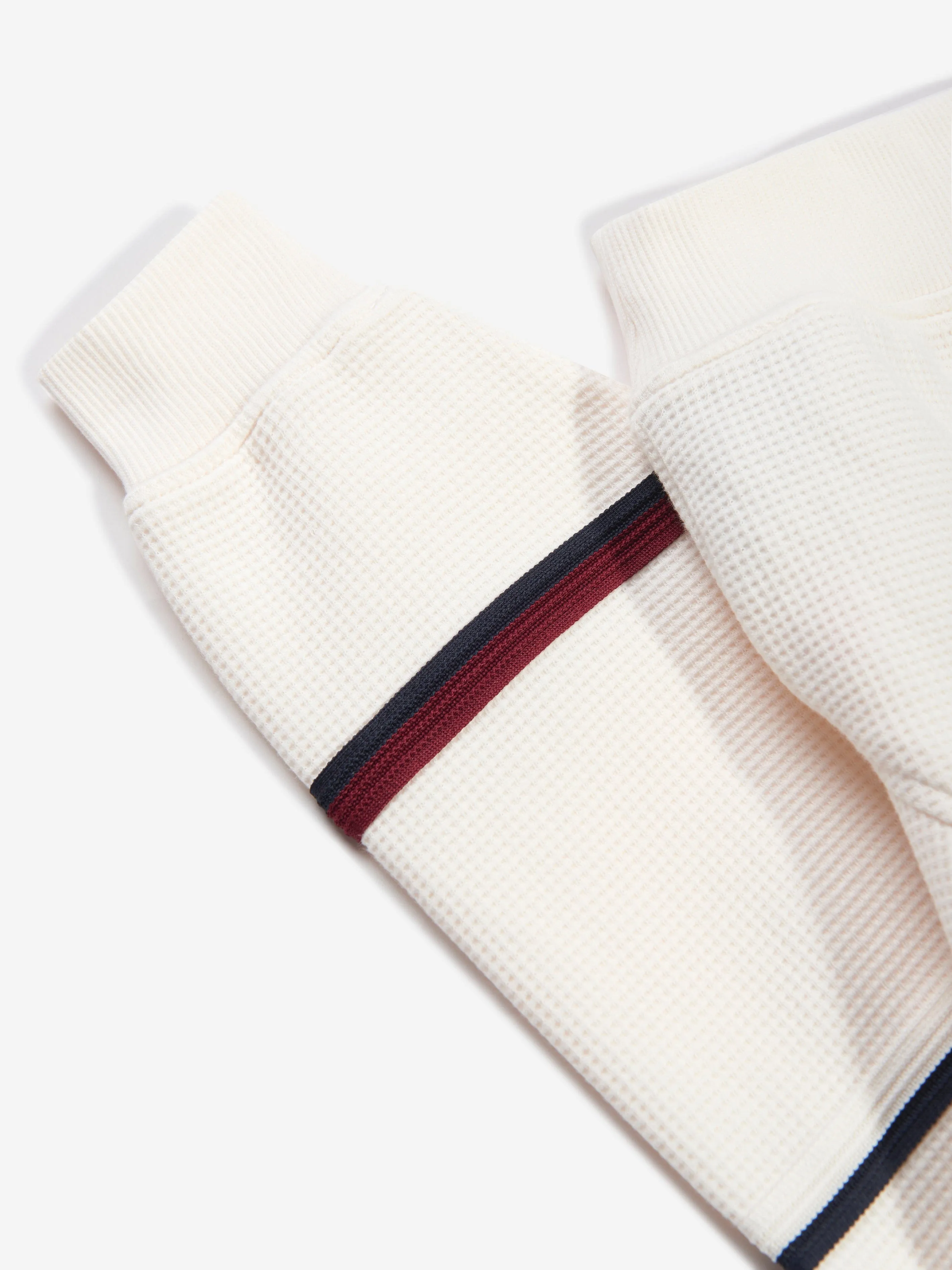 Tommy Hilfiger Girls Global Stripe waffle Sweatshirt in White