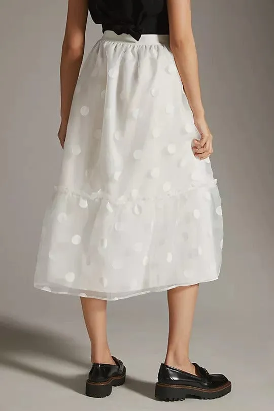Tulle Midi Skirt - Snowflake Dot
