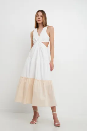 Twist Cut Out Color Block Maxi