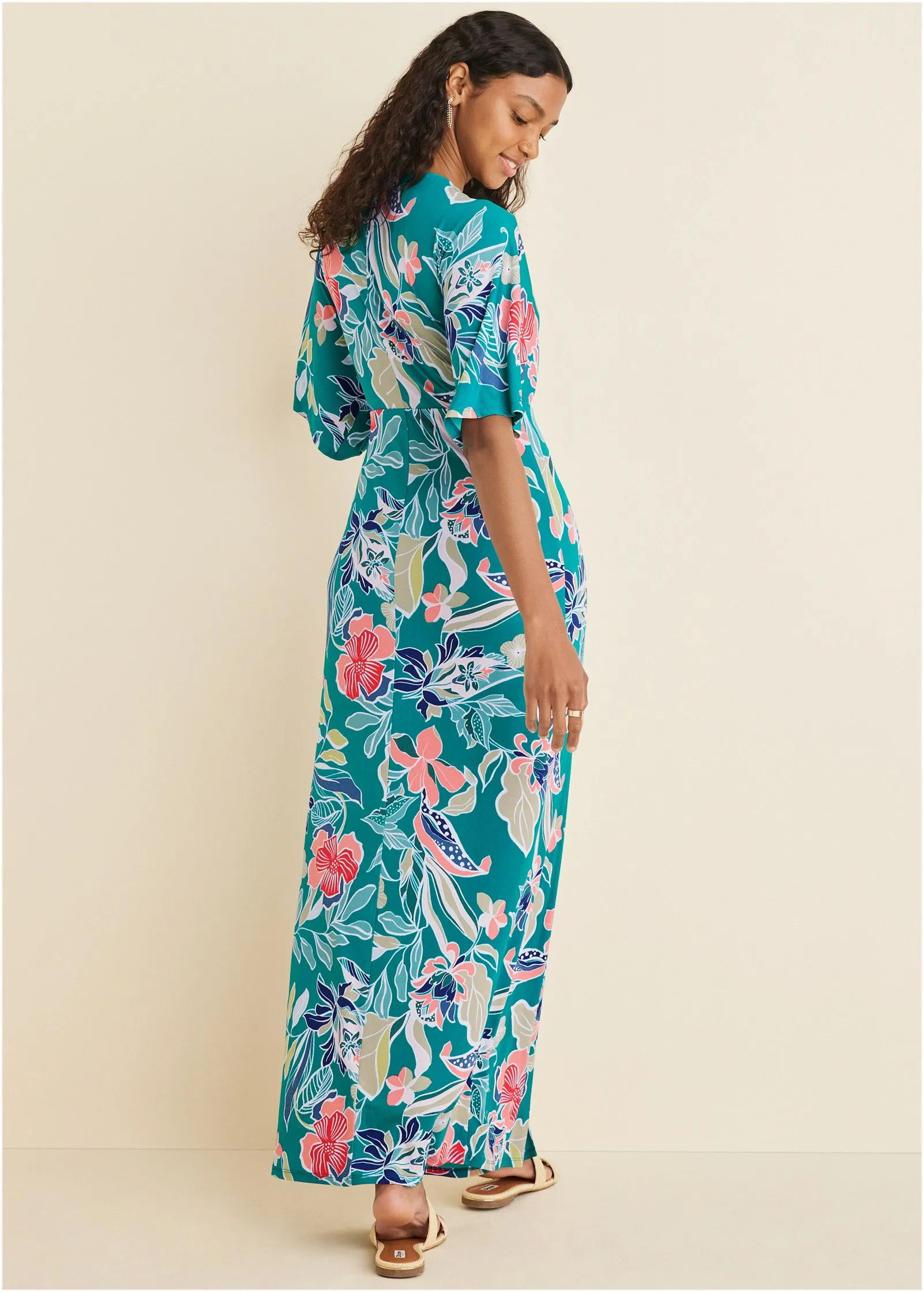 Twist Front Maxi Dress - Paradise Floral
