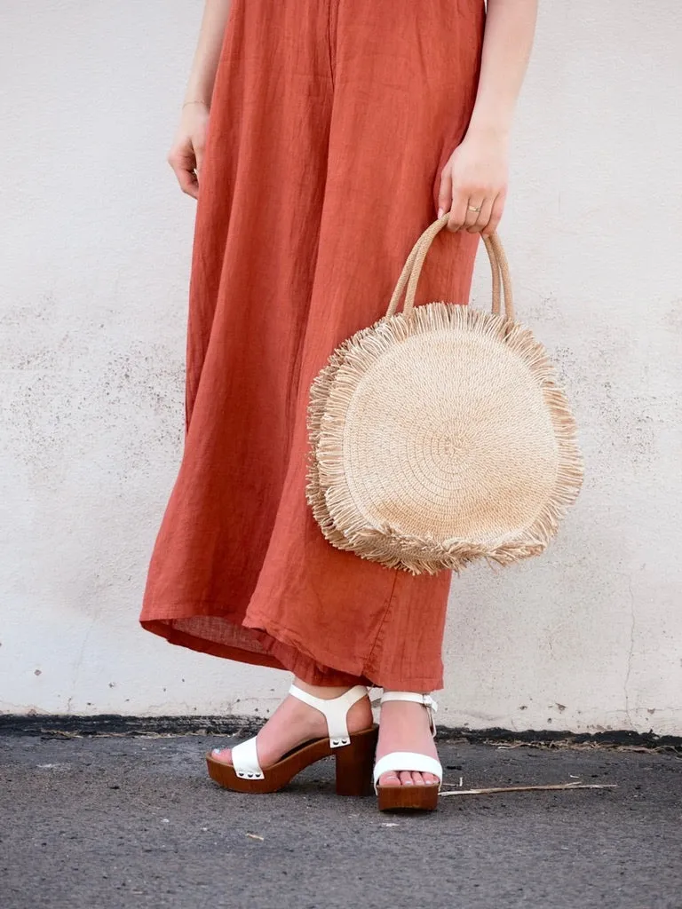 V-Back Linen Jumpsuit