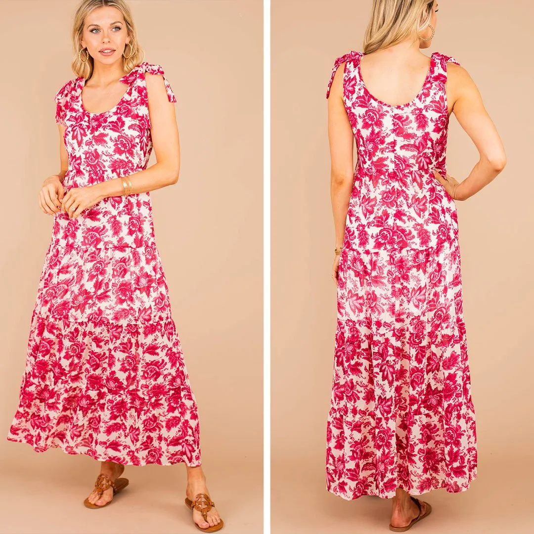 Vacay is Calling White Floral Maxi Dress