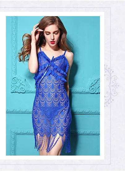 VenusFox Sexy Lingerie European  American Foreign Trade Lace Temptation Sexy Lingerie Female Perspective Sexy Pajamas