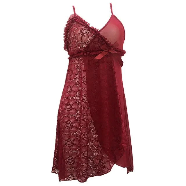 VenusFox Sexy Lingerie European  American Foreign Trade Lace Temptation Sexy Lingerie Female Perspective Sexy Pajamas