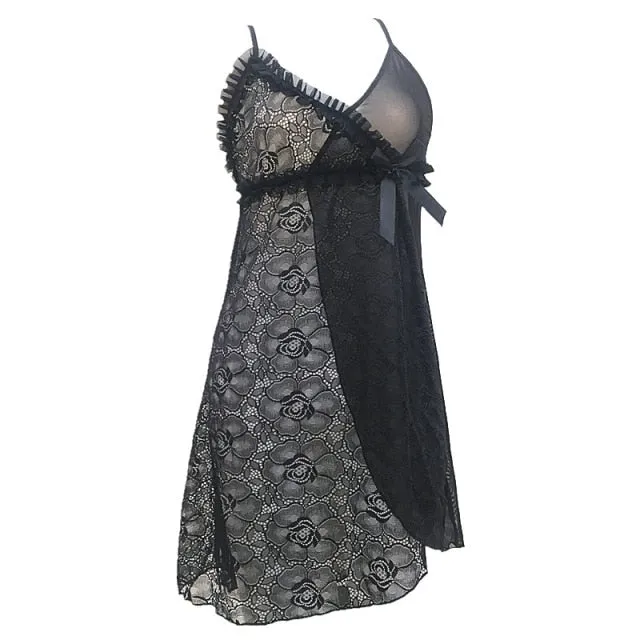 VenusFox Sexy Lingerie European  American Foreign Trade Lace Temptation Sexy Lingerie Female Perspective Sexy Pajamas