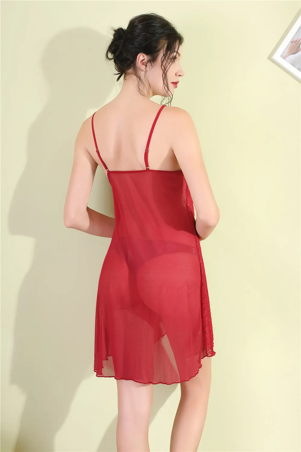 VenusFox Sexy Lingerie European  American Foreign Trade Lace Temptation Sexy Lingerie Female Perspective Sexy Pajamas