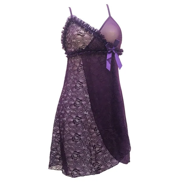 VenusFox Sexy Lingerie European  American Foreign Trade Lace Temptation Sexy Lingerie Female Perspective Sexy Pajamas