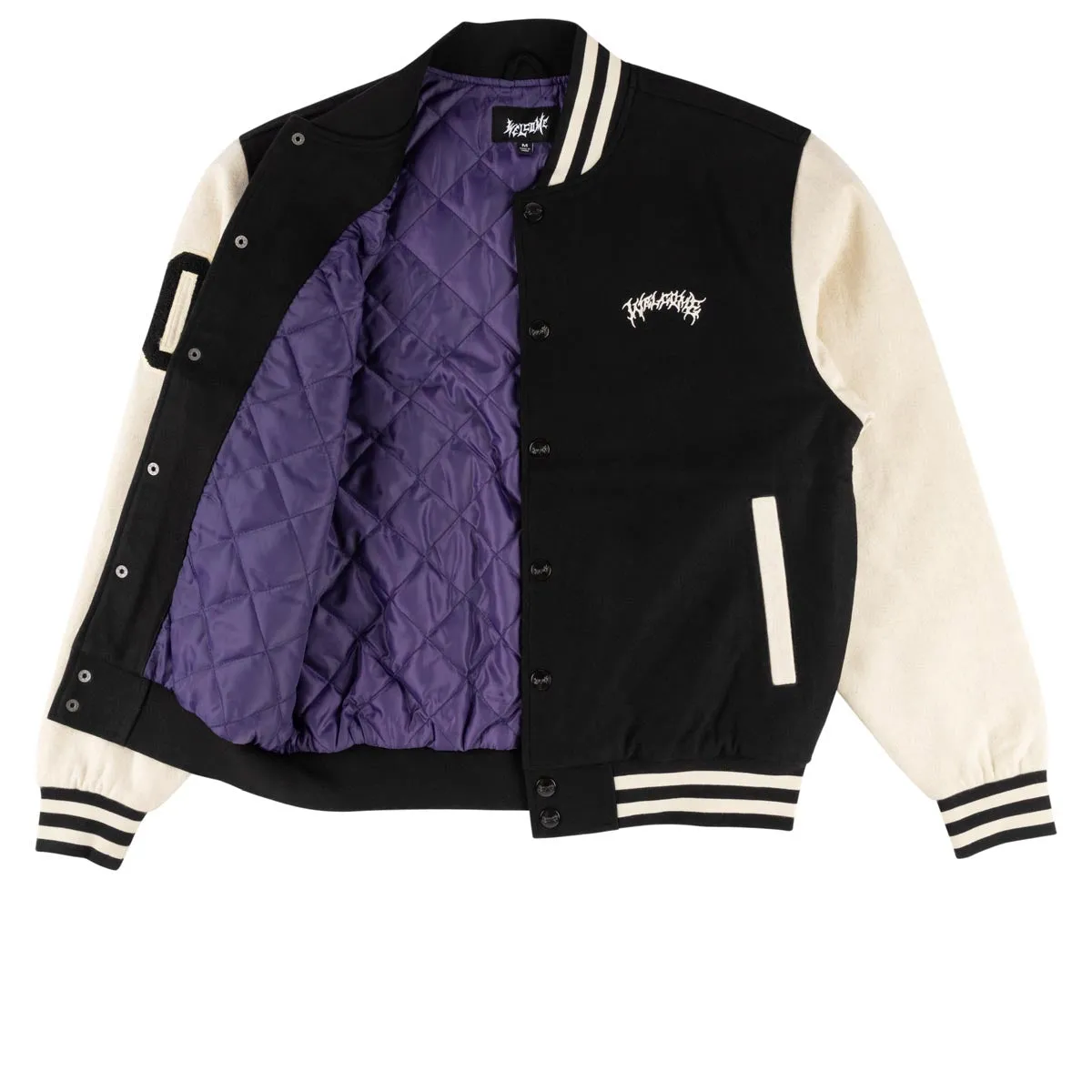 Welcome Barb Varsity Jacket - Black/Bone