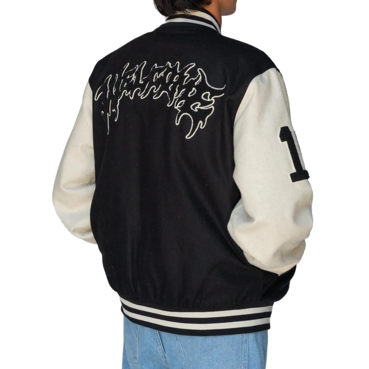 Welcome Barb Varsity Jacket - Black/Bone