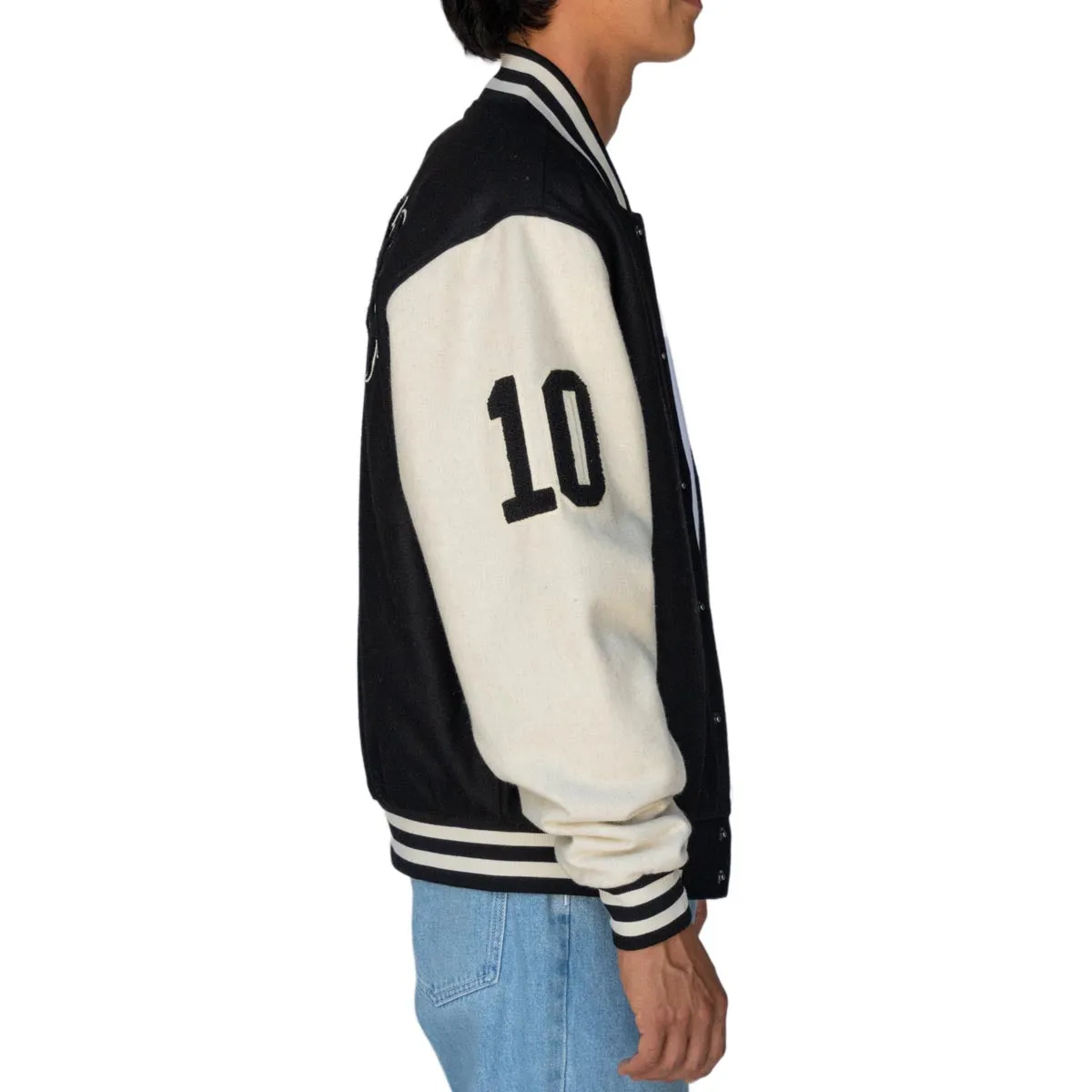 Welcome Barb Varsity Jacket - Black/Bone