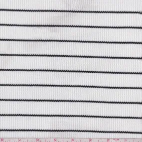 White/Black Stripe Mini Waffle Thermal Knit Fabric