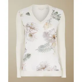 Women Kaylaaa-Woodland Woven Front Jumper - Ivory