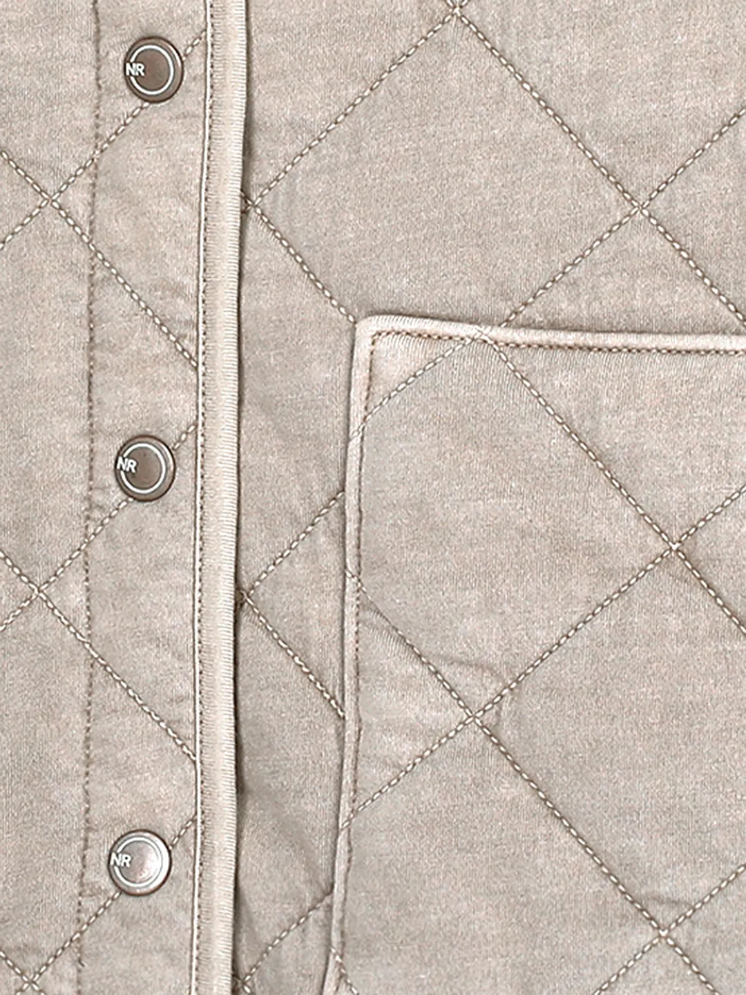 Women Khaki Oversized Quilted Jacket