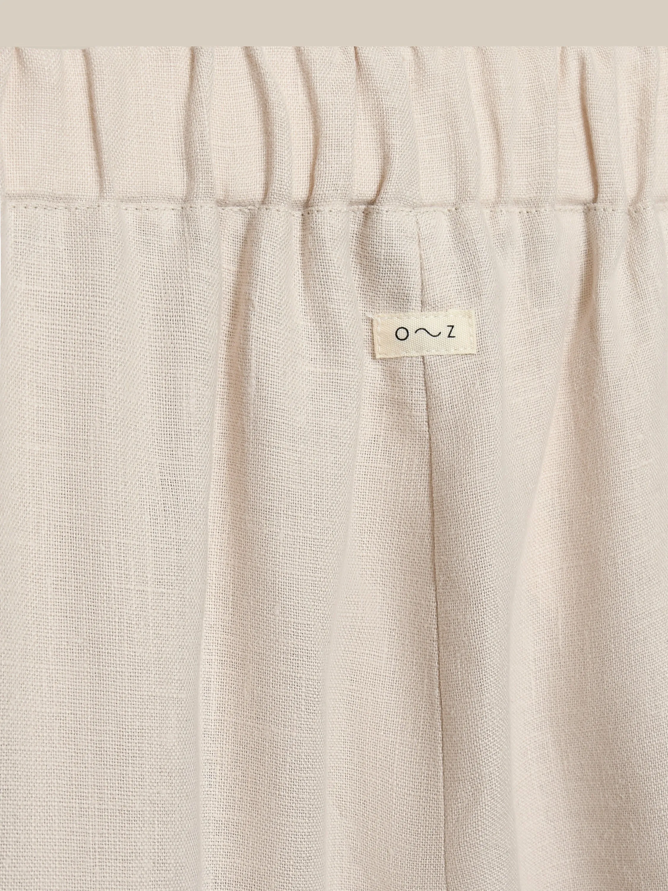 Women's Ceramic White Linen Pants