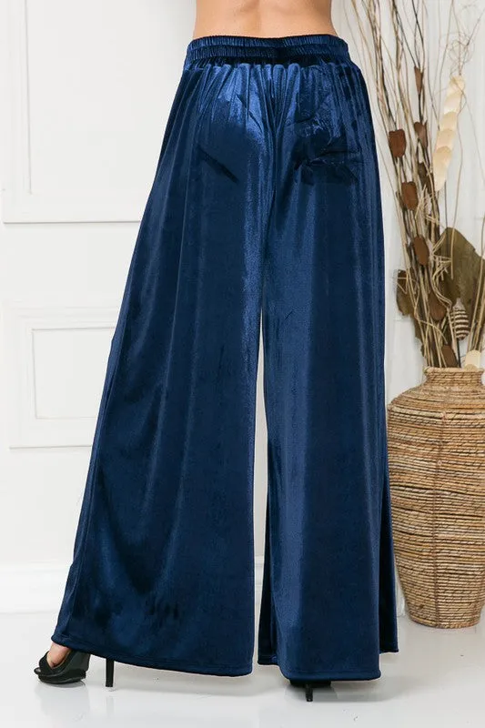 Women's Velvet Wide Leg Pants