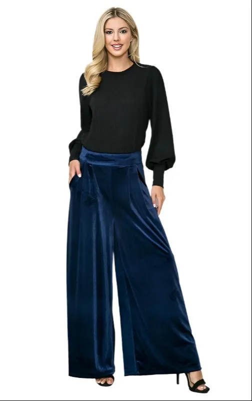 Women's Velvet Wide Leg Pants