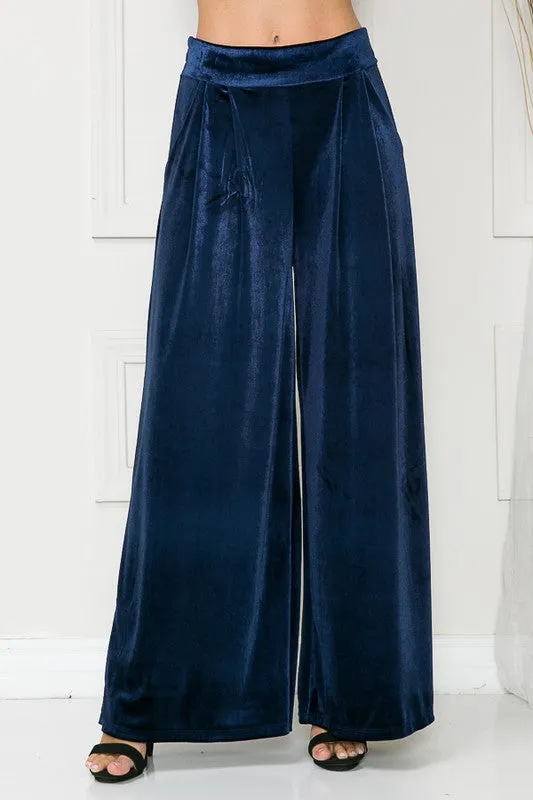 Women's Velvet Wide Leg Pants