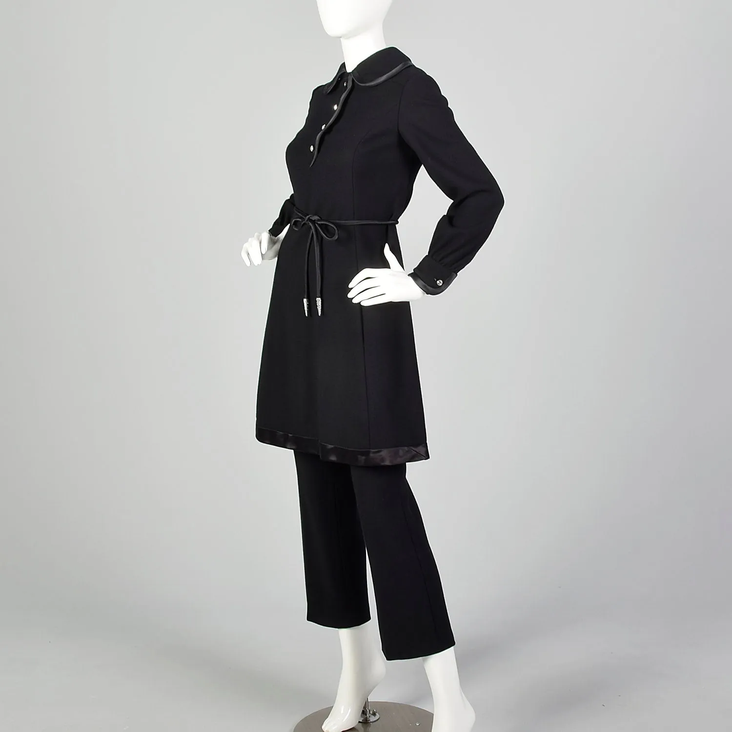 XS 1970s Gino Charles Black Dress Pant Set