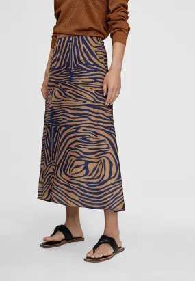 Zebra print midi skirt
