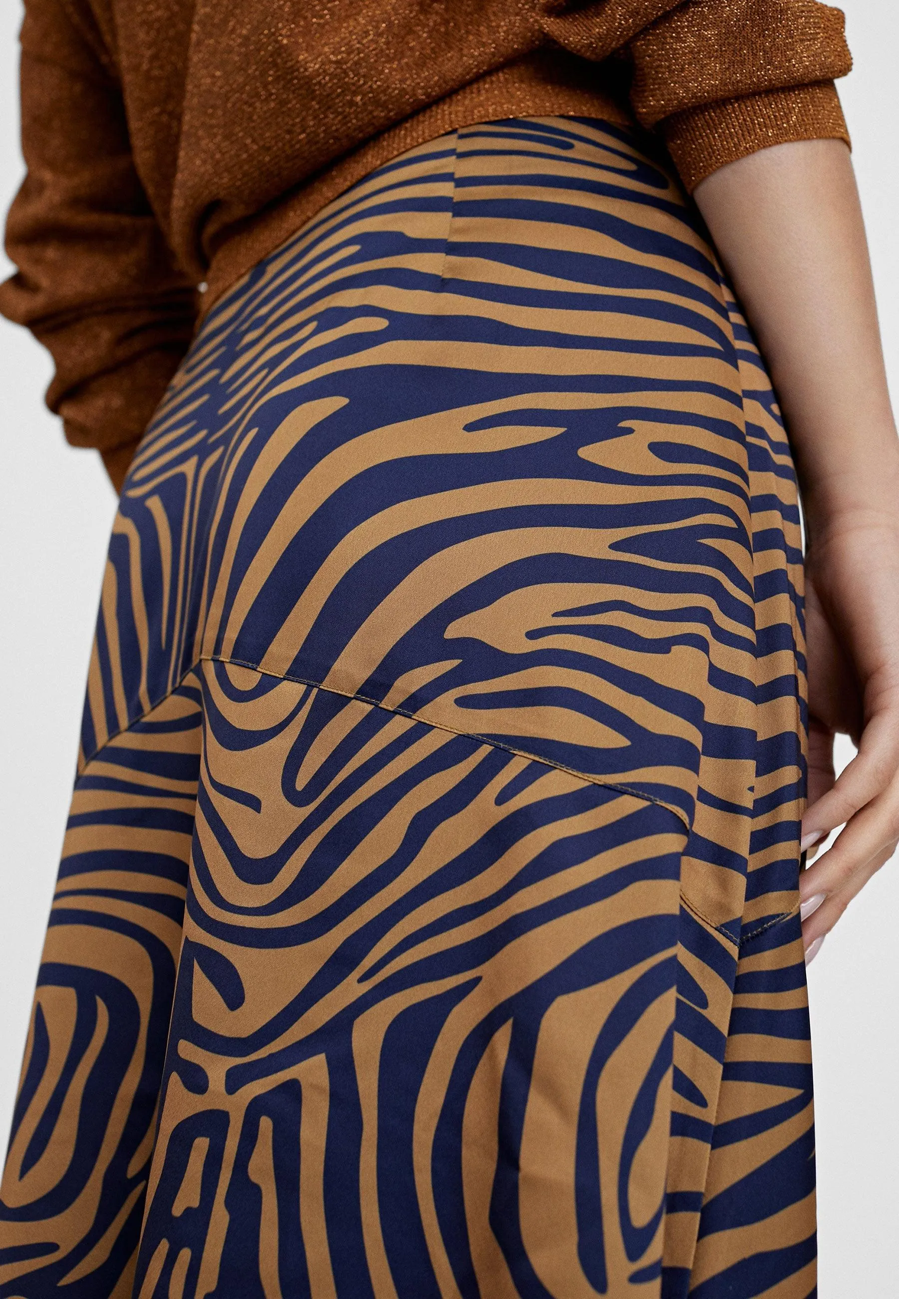 Zebra print midi skirt