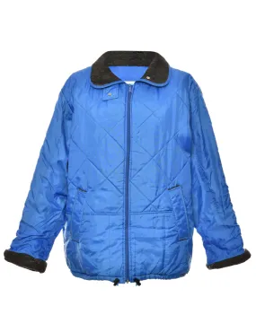 Zip Front Blue Quilted Ski Jacket - L